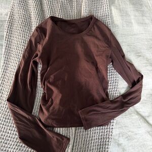 Lululemon twist back Brown Long Sleeve Top